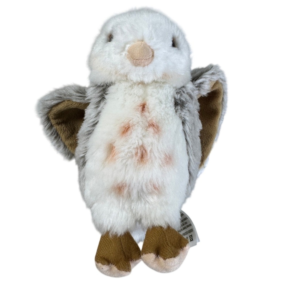 Nature Planet Plush Bird Stuffed Animal White Grey Orange Speckled PA-18442(ID)